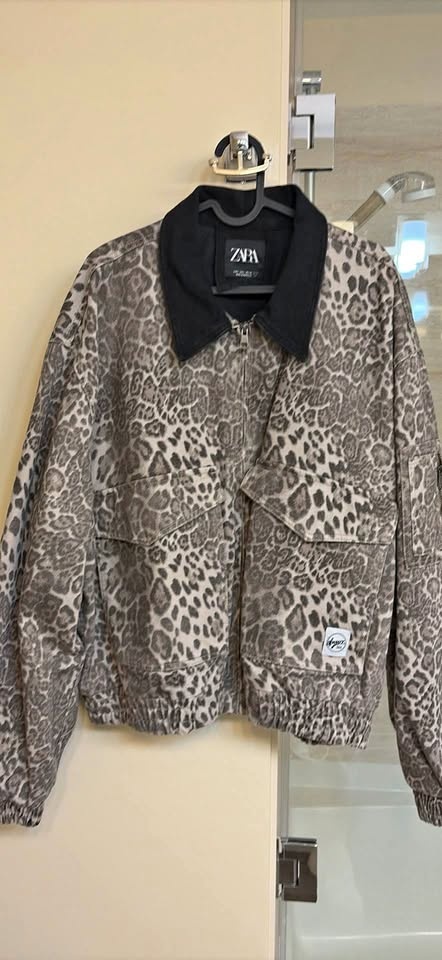 Zara Leopard Print Workwear Jacket - Size L