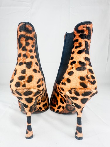 Dolce Gabbana Leopard-Print Calf Hair Ankle Boots EU 39.5 New - photo 4