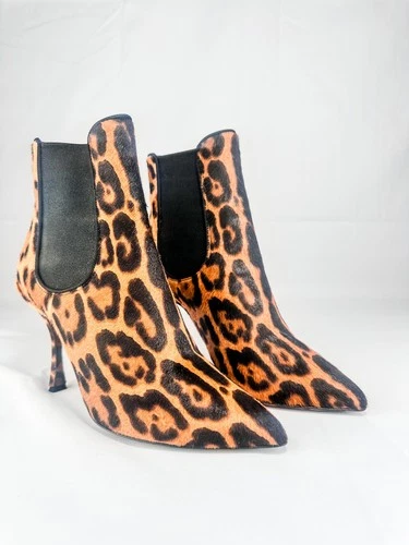 Dolce & Gabbana Leopard Print Calf Hair Ankle Boots EU 36.5 New - photo 2