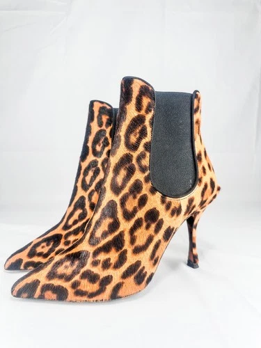 Dolce & Gabbana Leopard Print Calf Hair Ankle Boots EU 36.5 New - photo 3