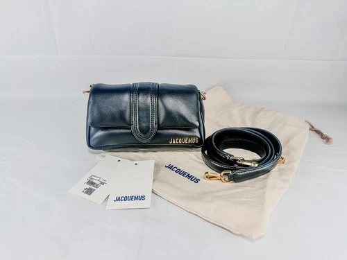 Jacquemus Le Petit Bambimou Black Leather Top Handle Bag NWT
