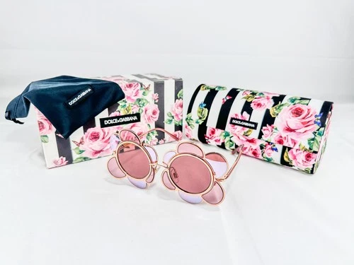 Dolce & Gabbana Flower Sunglasses Pink Gold Limited Edition New