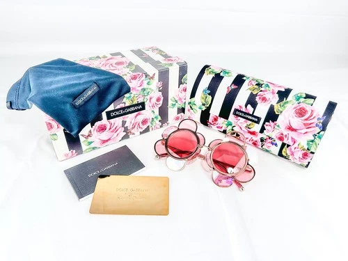 Dolce & Gabbana Flower Sunglasses Pink Gold Limited Edition New - photo 2