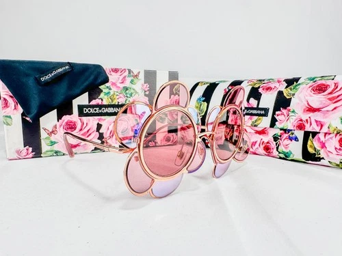 Dolce & Gabbana Flower Sunglasses Pink Gold Limited Edition New - photo 3