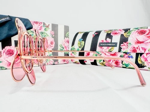 Dolce & Gabbana Flower Sunglasses Pink Gold Limited Edition New - photo 5