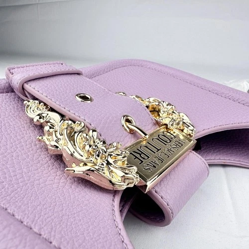 Versace Jeans Couture Lilac Shoulder Bag Gold Logo Chain NWT - photo 3