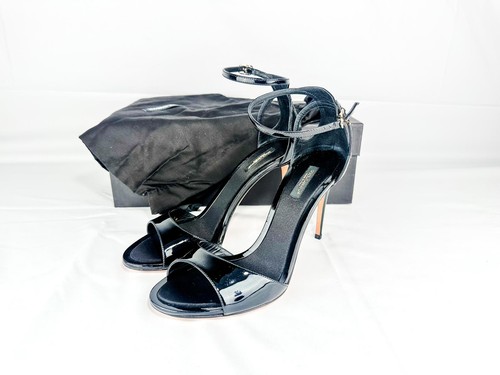 Dolce & Gabbana Patent Leather Strappy Stilettos Black EU 39 + B - photo 2