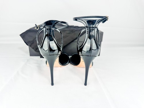 Dolce & Gabbana Patent Leather Strappy Stilettos Black EU 39 + B - photo 3