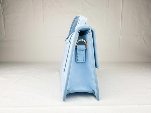 Jacquemus Le Grand Bambino Light Blue Suede Bag w/ Strap - New - photo 3