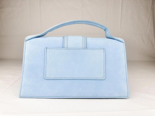 Jacquemus Le Grand Bambino Light Blue Suede Bag w/ Strap - New - photo 4