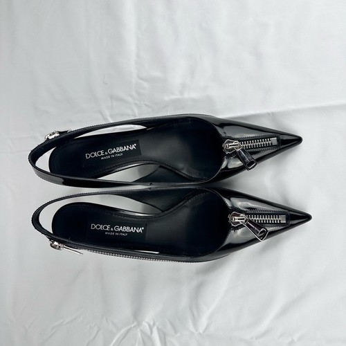 Dolce & Gabbana Black Patent Heels with Zipper - New - EU 39 - photo 4
