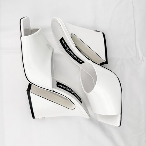 Dolce & Gabbana White Patent Leather Mules - EU 39 - photo 3