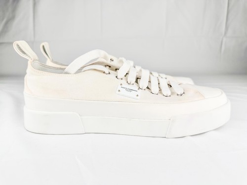 Dolce & Gabbana White Canvas Platform Sneakers – EU 40 / US 9–9.