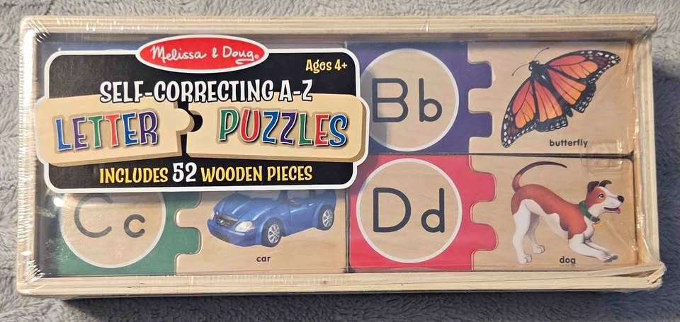 Melissa & Doug Self-Correcting Alphabet Wooden Puzzles (52 pcs)