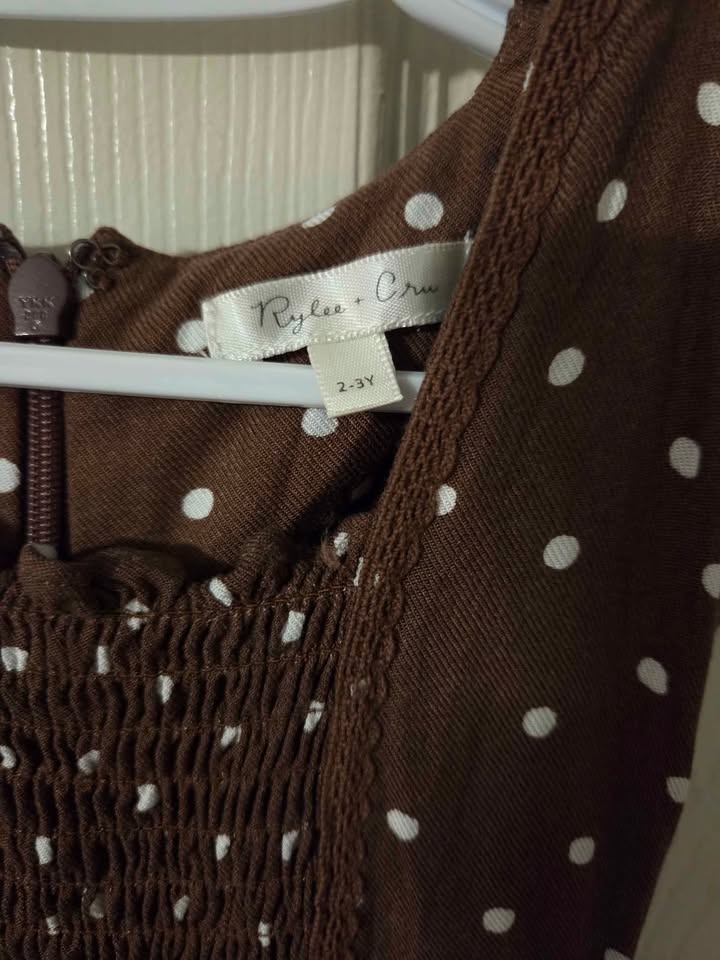 Rylee + Cru Dot Madeline Dress in Wine - photo 2