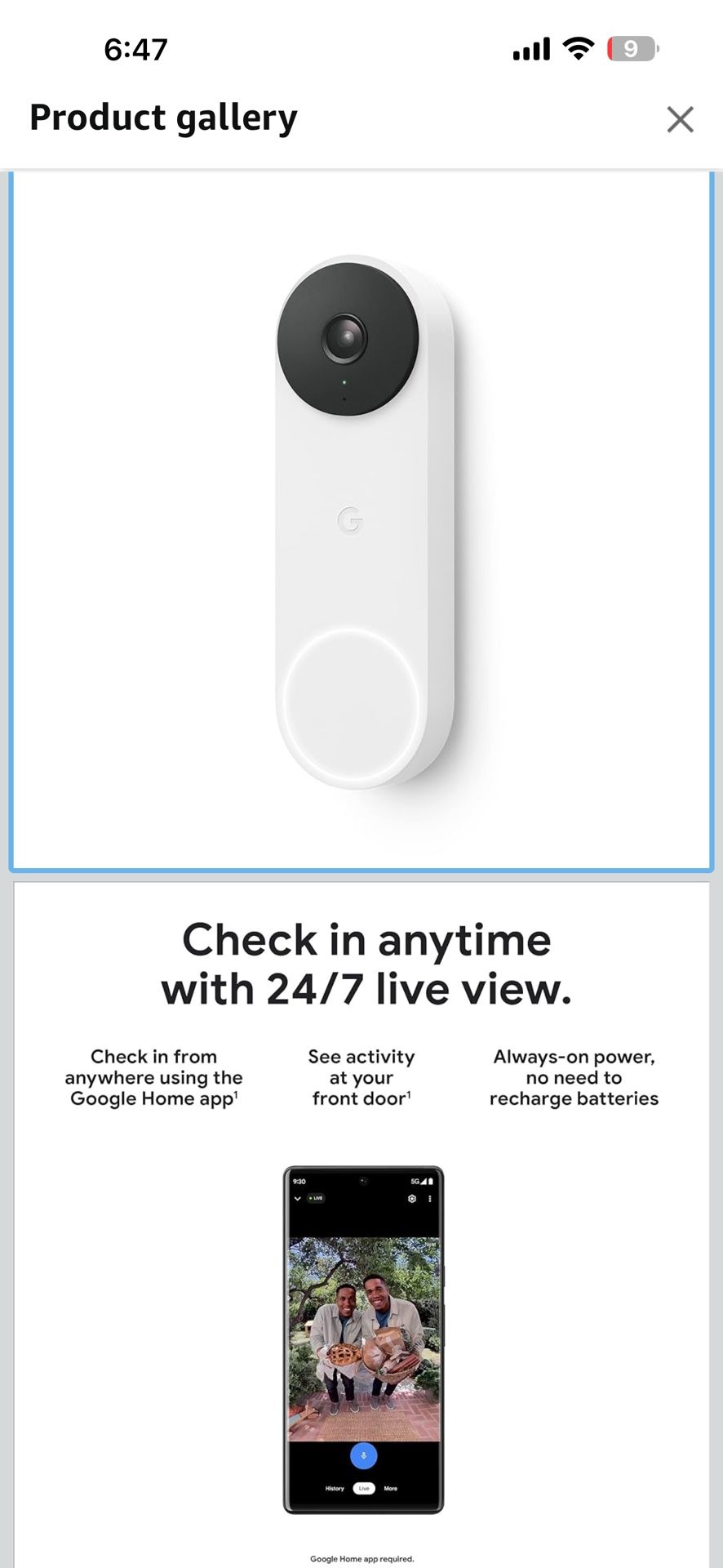 New wired Nest doorbell (2nd gen) in white