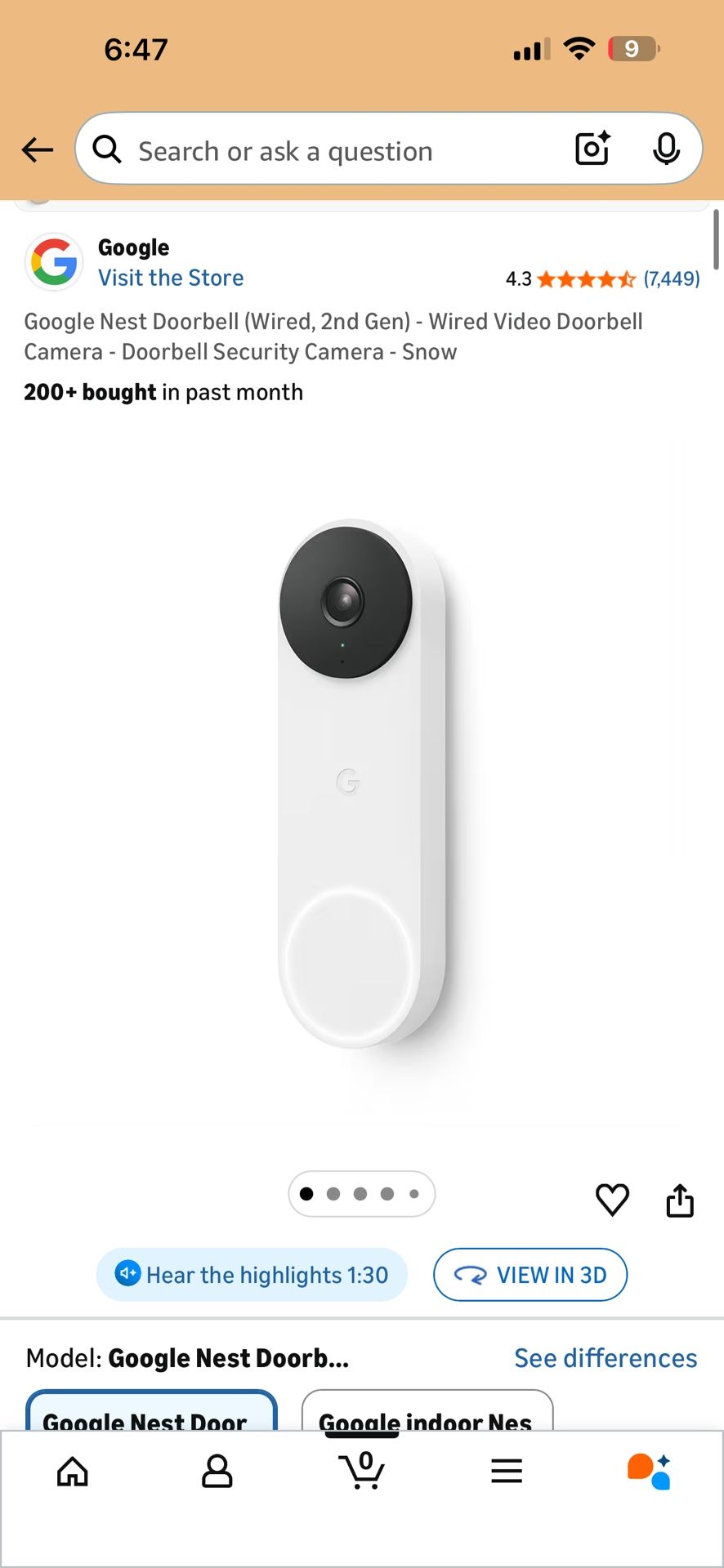 New wired Nest doorbell (2nd gen) in white - photo 2
