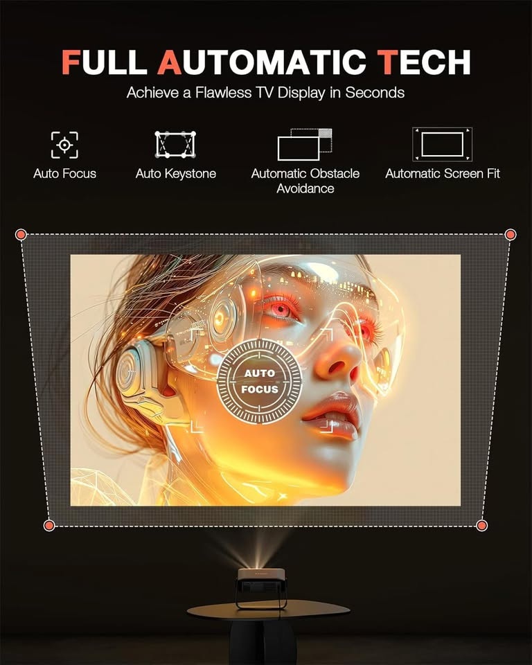 Mini Projector - 1080P - Auto Focus - WiFi/Bluetooth - Brand New - photo 5