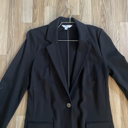Lang Blazer Womens XS Black Wool Blend Asymmetrical USA Made Sui - photo 3