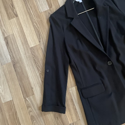 Lang Blazer Womens XS Black Wool Blend Asymmetrical USA Made Sui - photo 4