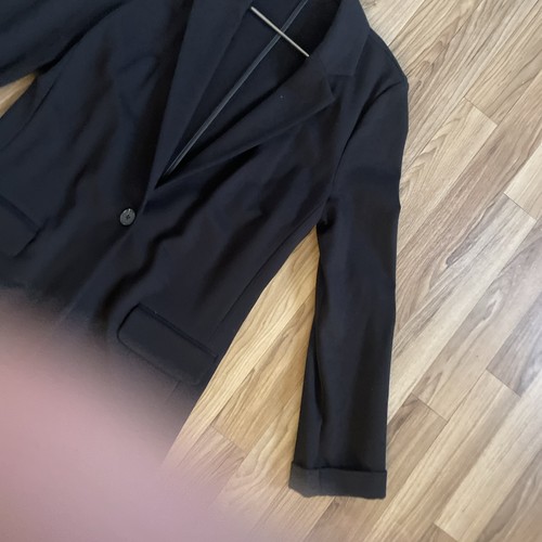 Lang Blazer Womens XS Black Wool Blend Asymmetrical USA Made Sui - photo 5