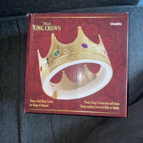 Deluxe Gold Royal Costume Crown Multicolor Faux Jewels Foam Comf - photo 3