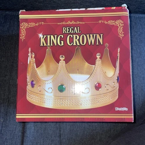 Deluxe Gold Royal Costume Crown Multicolor Faux Jewels Foam Comf - photo 5