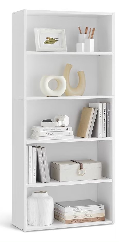 White bookshelf - 5 tiers