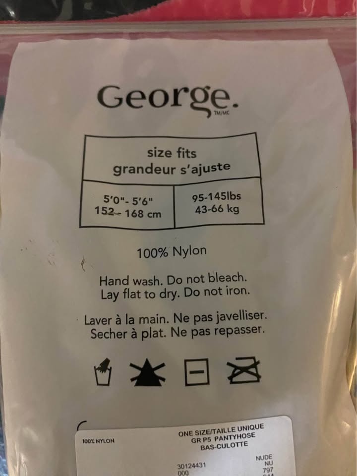 George brand 5 Pack Pantyhose - 1 missing - photo 2