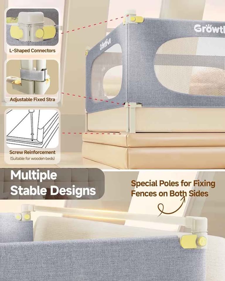 3-Piece King Size Bed Rail for Toddlers - photo 4