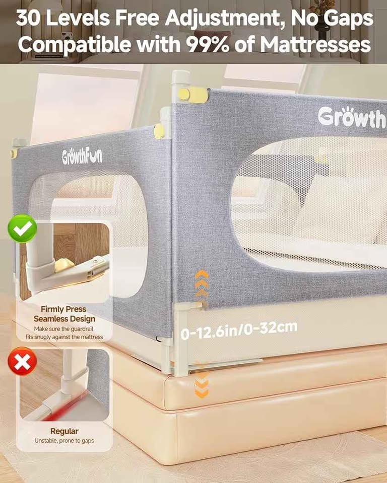 3-Piece King Size Bed Rail for Toddlers - photo 5