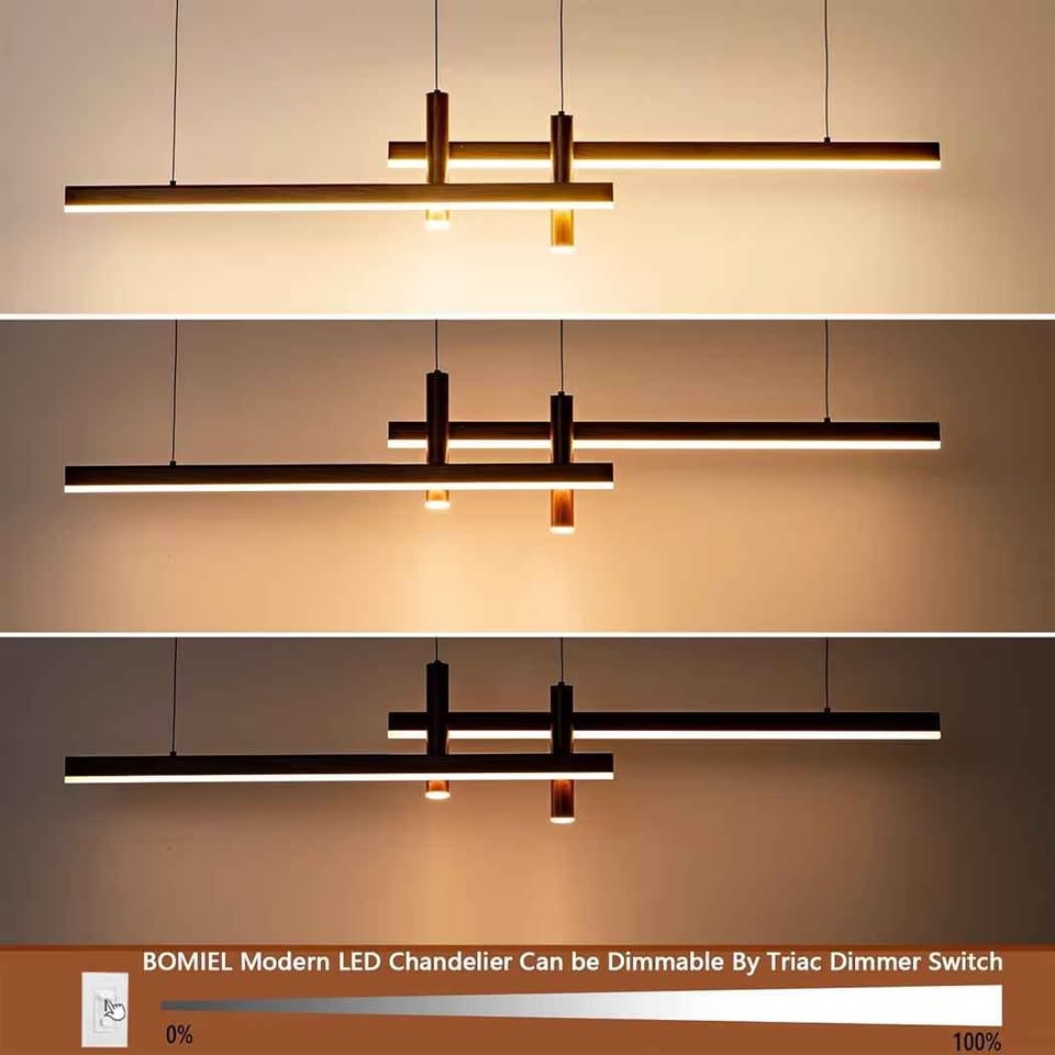 Modern Brown Linear LED Pendant Light - photo 3
