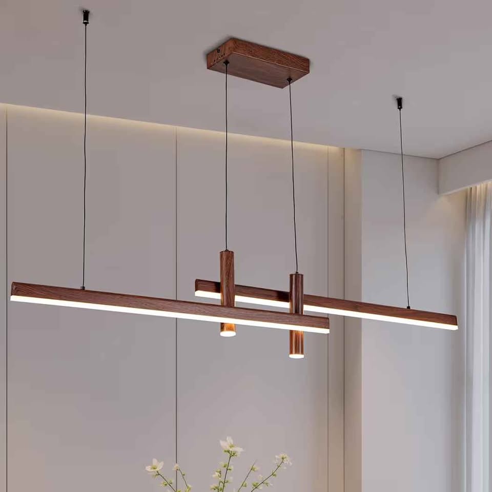 Modern Brown Linear LED Pendant Light - photo 5