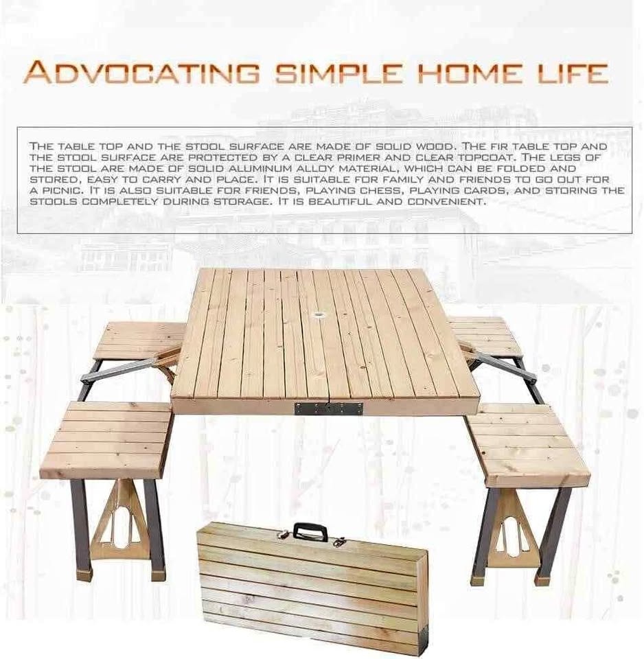 Folding Picnic Table: Aluminum, Seats