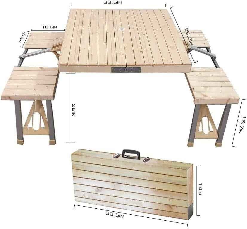 Folding Picnic Table: Aluminum, Seats - photo 3