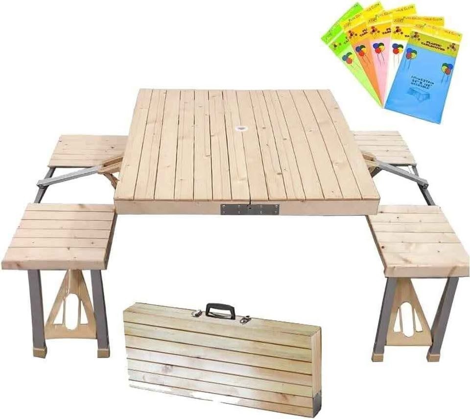 Folding Picnic Table: Aluminum, Seats - photo 4