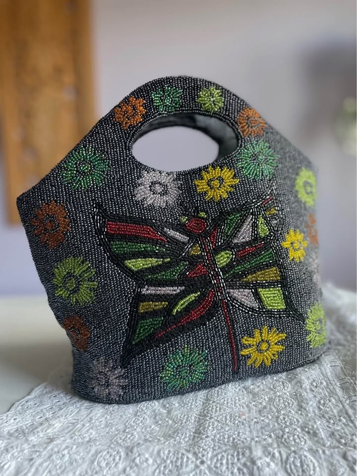 Vintage Beaded Butterfly Handbag
