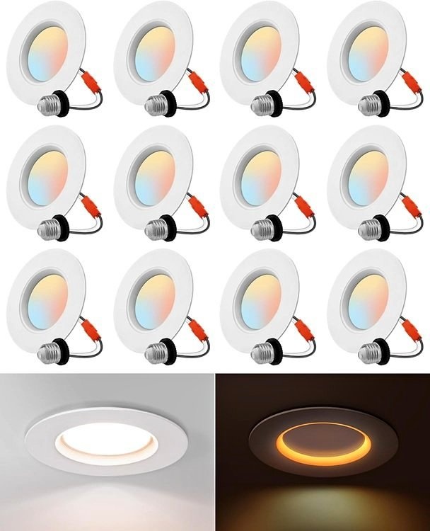 Brand New 12 Pack 4 Inch LED Ceiling Lights with Night Light