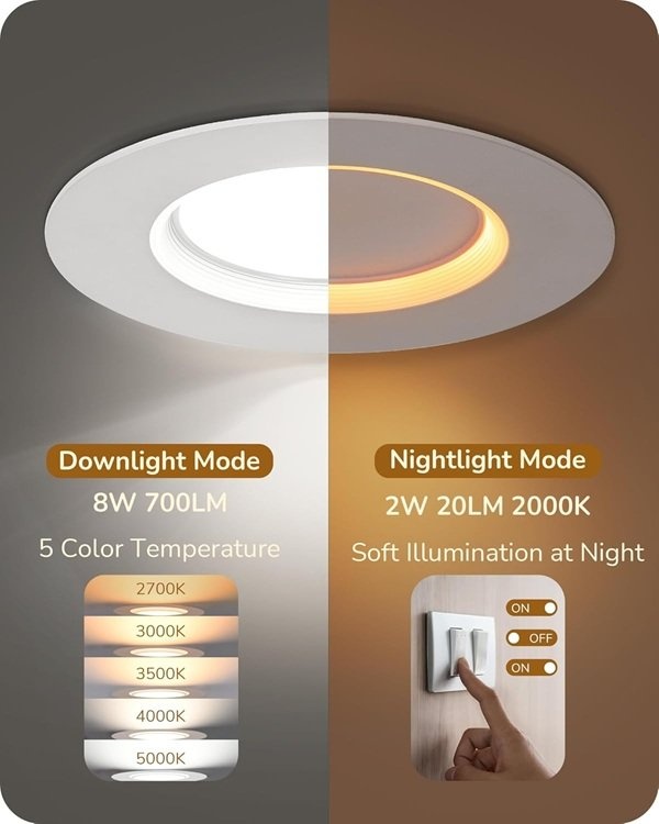 Brand New 12 Pack 4 Inch LED Ceiling Lights with Night Light - photo 2