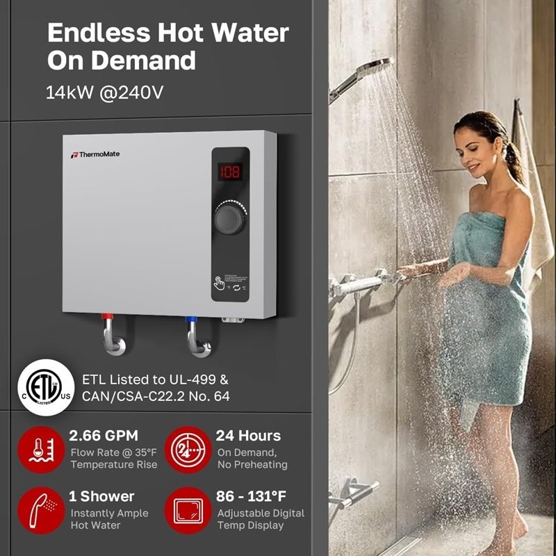 Thermomate 14kW Electric Tankless Water Heater - 240V - photo 4