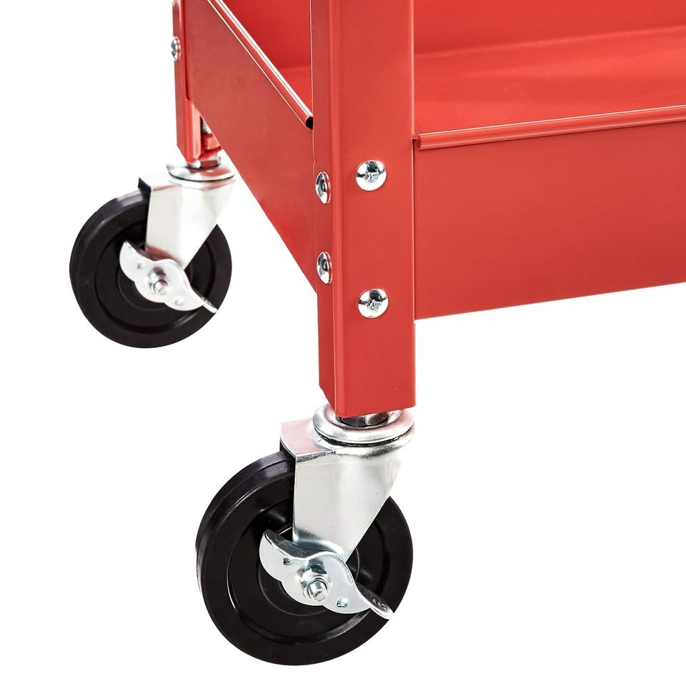 2-Shelf Steel Utility Cart - Red - photo 3