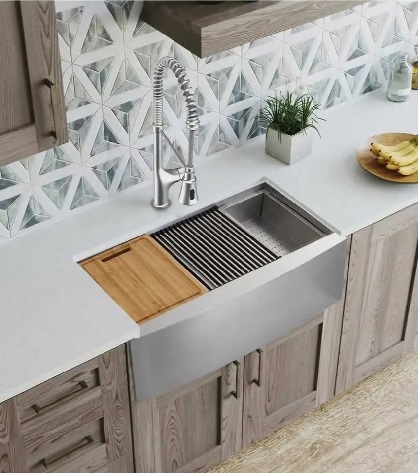 33" Apron-Front Single Bowl Stainless Sink Set With Faucet