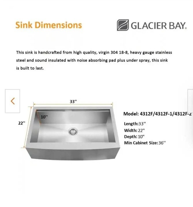 33" Apron-Front Single Bowl Stainless Sink Set With Faucet - photo 3