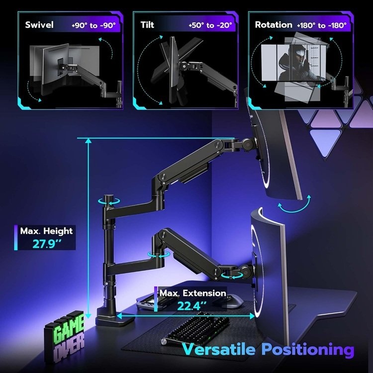 Brand New Dual Monitor Arm Desk Mount for 17-49 Inch Ultrawide - photo 5