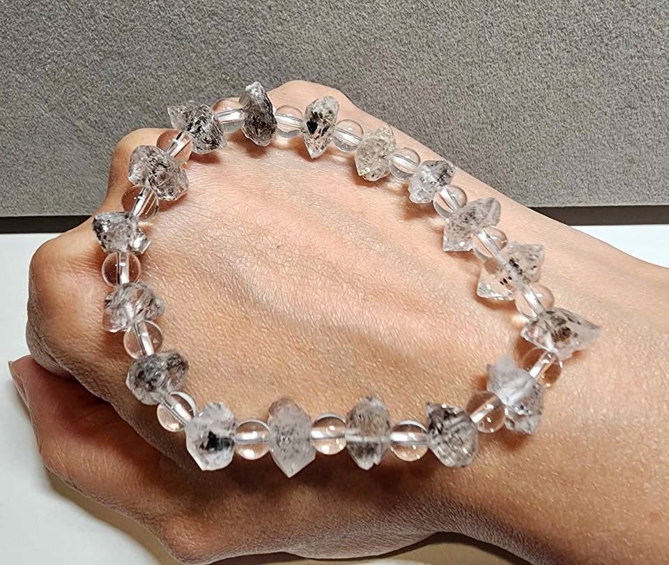 New Black Herkimer Diamond Crystal Bracelet