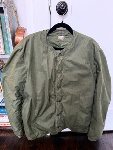 Original Swedish Army M59 Quilted Liner Jacket 1950s Green S