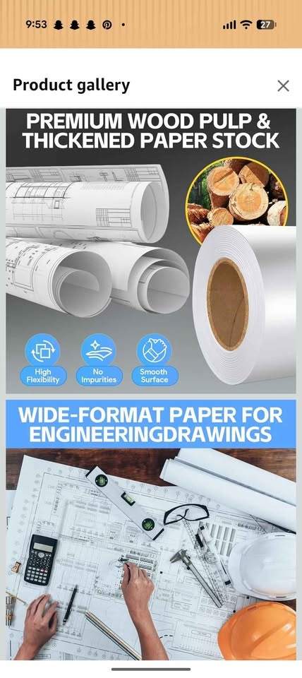 4 rolls of drawing/plotter paper - photo 2