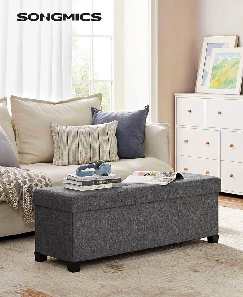 SONGMICS Storage Ottoman Bench with Legs — NEW IN BOX