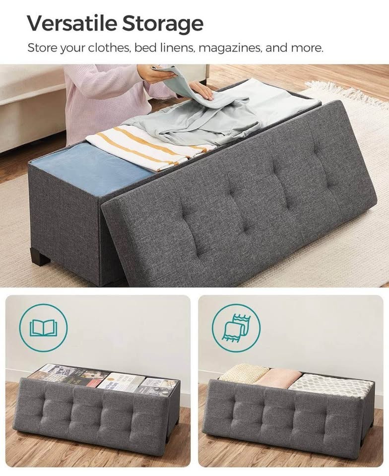 SONGMICS Storage Ottoman Bench with Legs — NEW IN BOX - photo 4