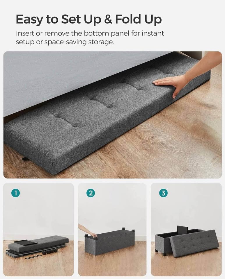SONGMICS Storage Ottoman Bench with Legs — NEW IN BOX - photo 5